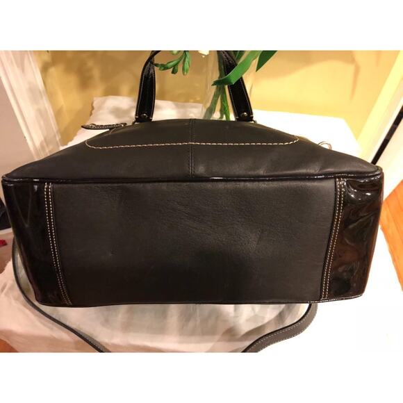 Coach F14887 Women's Laura BLACK Leather Tote (PU1700 - Picture 11 of 13